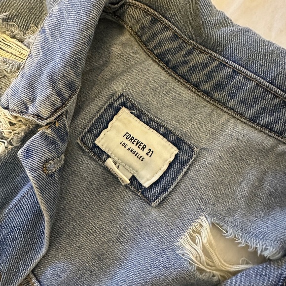 Distressed Oversized Denim Jacket - Picture 3 of 3